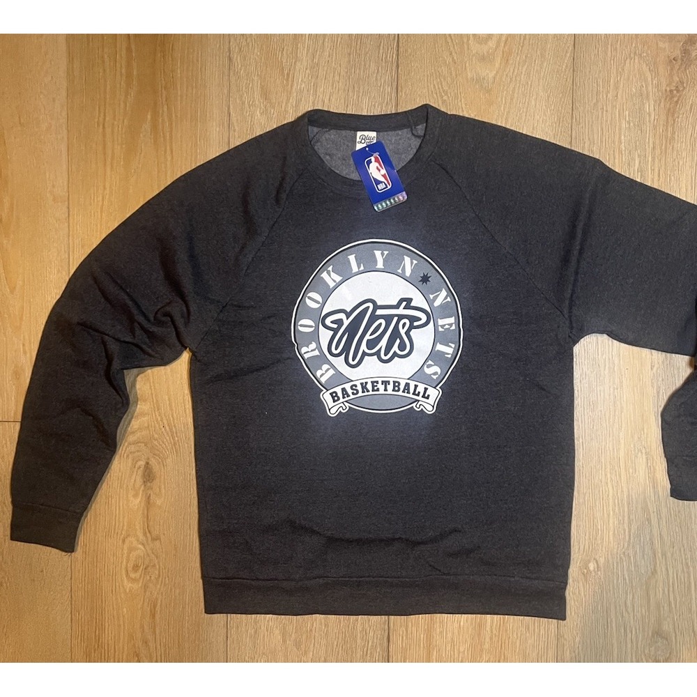Brooklyn Nets NBA Official Tri-Blend Crewneck Sweatshirt Charcoal Large - Picture 2 of 5